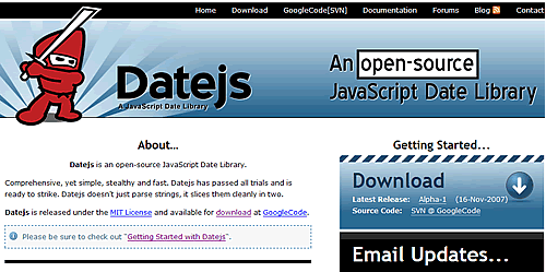Datejs - A JavaScript Date Library » About…