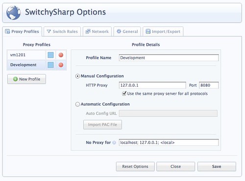 SwitchySharp Options SwitchySharp Options